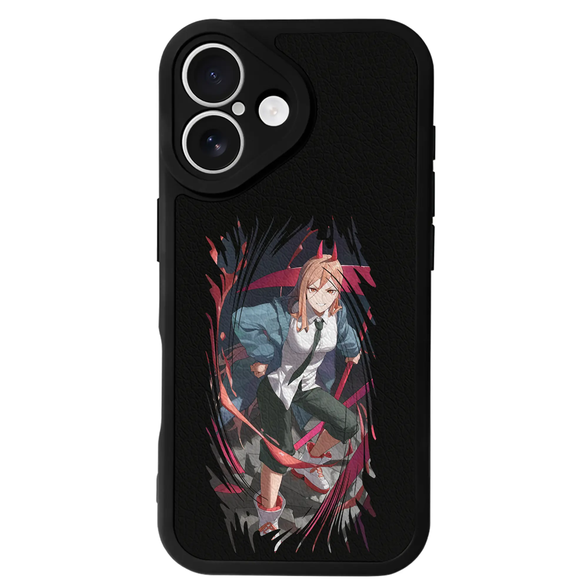 チェンソーマン グッズ,パワー - IPhone 16シリーズ対応 ・ シリコンスマホケース ・ レザー調 ・ 高精度フィット ・ 耐衝撃 ・ ワイヤレス充電対応 ・ 精密カット